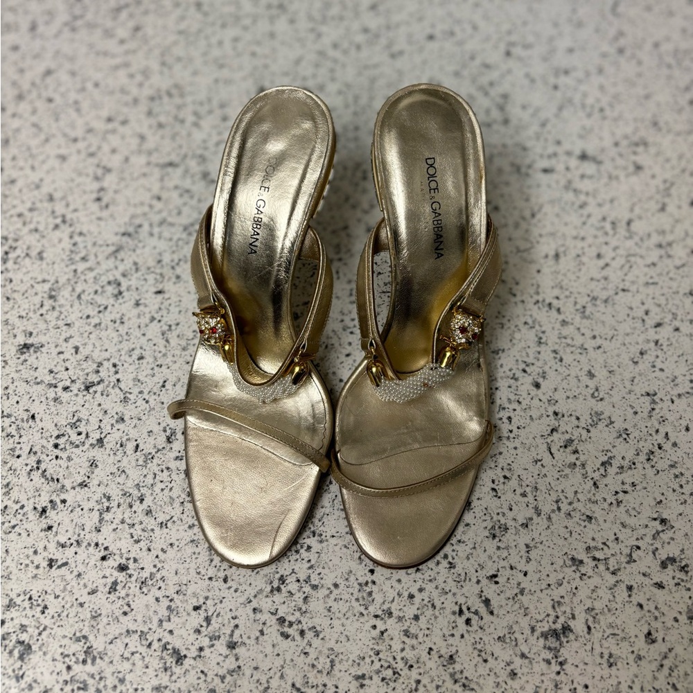 Dolce & Gabbana Gold Metallic Heels